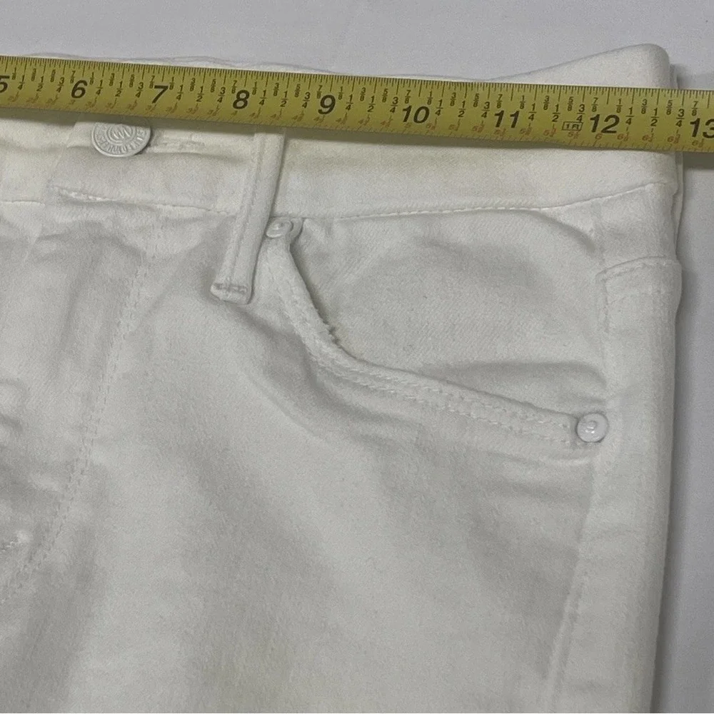 MOTHER | NEW The Roller Fray Fairest of Them All White Wide Leg Jeans SIZE 24 - Picture 9 of 16